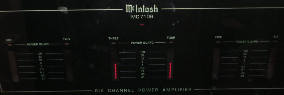 McIntosh MC7106 under test after repair at Bob the Tech Audio