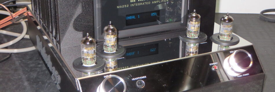 McIntosh MA252 under test after repair by Bob the Tech Audio