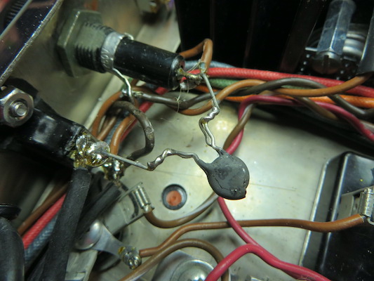 Failed pair of original thermistors were removed and replaced with proper factory-recommended parts