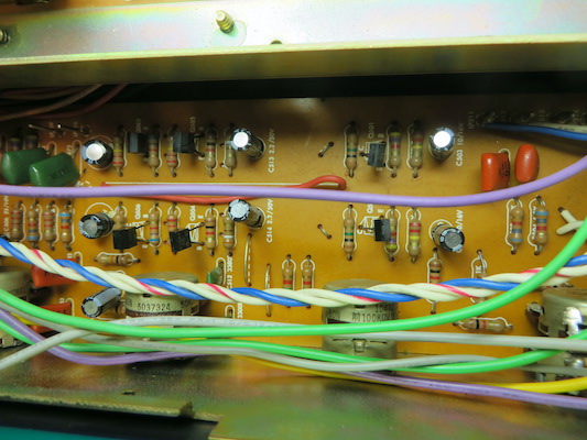 Tone / EQ board recapped by Bob the Tech