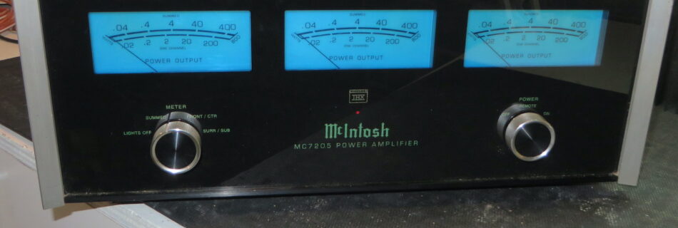 One of two McIntosh MC7205s after meter, lighting, and front panel rebuild