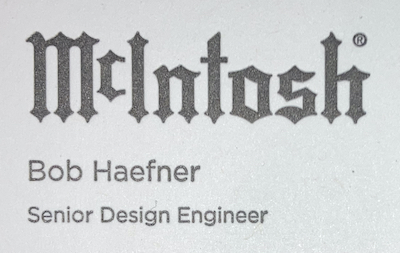 Bob the Tech worked at McIntosh Laboratories as a Senior Design Engineer